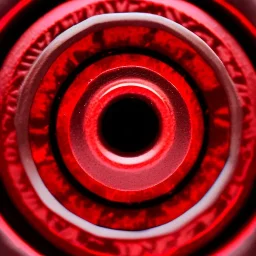 A close-up of a red stone ring on a pedal, Macro lens, highly detailed