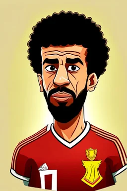 Mohamed Salah Egyptian soccer player cartoon 2d