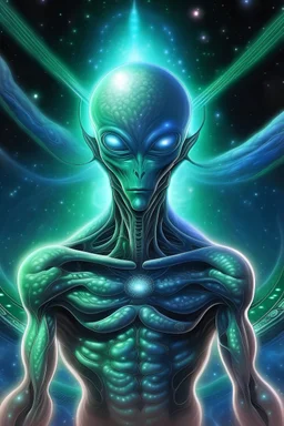 galactic healing alien and hyperborean aryan man