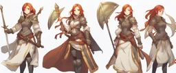 Teenaged Female Red haired kitsune paladin/bard