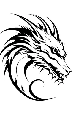 stencil simple Kind dragon white background