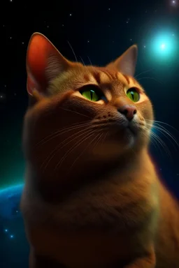 really cool Jaguarundi cat in space