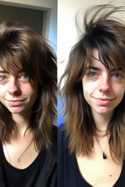 ragazza di 23 anni con capelli scompiliati