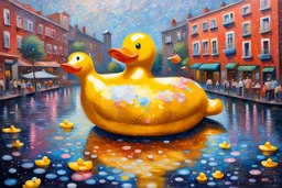 a Giant Glitter Rubber Duck Big. 19th painting