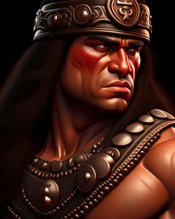 Conan el Bárbaro, arte digital 3D, calidad ultra, hiperdetallado, 12k