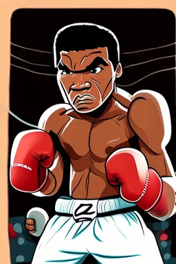 Mohamed Ali American professional boxer ,cartoon 2d