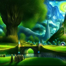 Epic Drawing of scenery of The LOTR estilo Van Gogh 4k