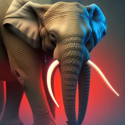 A beautiful portrait of a cyborg elephant neon color scheme, high key lighting, volumetric light high details psychedelic background