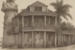 Side view, pirate bay, lots of details,nassau