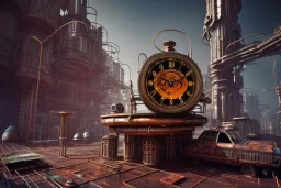 galactic, scaffolding, rusted clock, rusted cogwheel, cyberpunk, cinematic, cinema 4d render, high detail