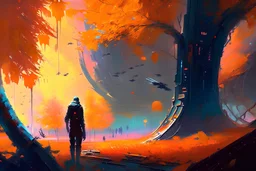 Autumn, sci-fi, galaxy, cinematic, otto pippel painting