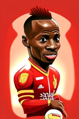 Sadio Mane Footballer cartoon 2d