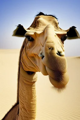 camel with deformed human face