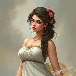 a pretty woman, Aphrodite, young, pretty, dress, digital art