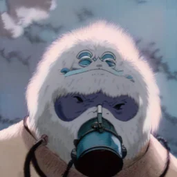 A Yeti with a gas mask