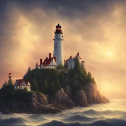 scenery lighthouse by night