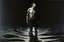 man standing in deep water by Caravaggio