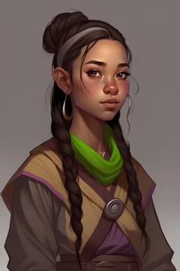 A young female Shadar-Kai from dnd