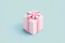 “3D isometric pastel gift box with ribbon”