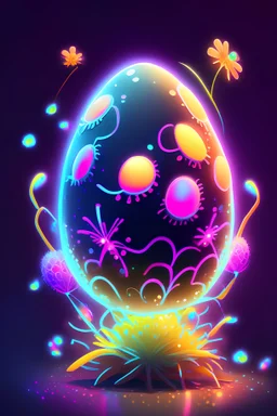 cartoon egg pfp character detailed spider fantastic glow glitter neon flowers