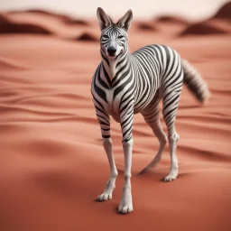 pen outline, in the style of Escher, super model female dingo zebra witch on the red sand beach ,bokeh like f/0.8, tilt-shift lens 8k, high detail, smooth render, down-light, unreal engine