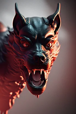 Demonic evil Hellhound, cinematic, ultra-realistic, extremely detailed octane rendering, 8K, VRAY Super Real ar 2:3, dof photorealistic futuristic 50mm lens hard lighting , realistic lighting,