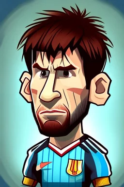 Lionel Messi Footballer cartoon 2d