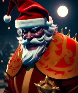 A dark demon Santa, darker colours,highly intricate, Realistic photography, incredibly detailed, ultra high resolution, 8k, complex 3d render, cinema 4d.