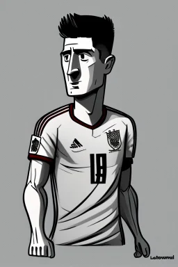 Robert Lewandowski Polish soccer player cartoon 2d