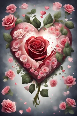 full of heart valentin,rose , , day of love ,, heart ,flowers ,rose,