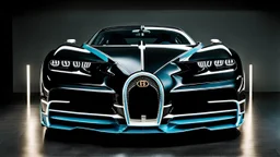 A (((Custom bugatti chiron build full))) featuring a luxurious interior, advanced technologies, and a sleek body kit designed by MANSORY, exuding an air of sophistication and power