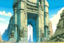 ancient megalithic gate temple by moebius