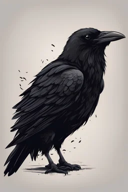 black raven. simple drawing