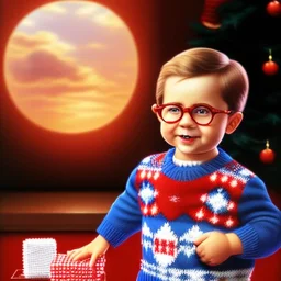 living room scene, ralphie peter billingsley glasses, boy in argyle sweater holding a piece of (red soap)