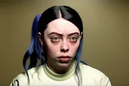 Billie Eilish, lying, in the bathroom