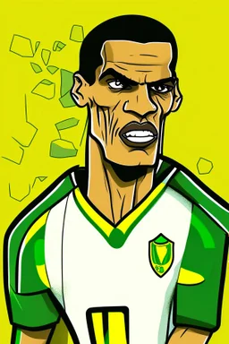 Rivaldo Brazilian football player cartoon 2d