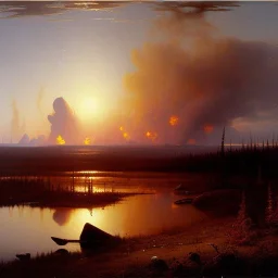 Albert Bierstadt Painting of muskeg in alaska