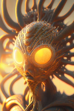 Sun alien, 3d render, octane render, intricately detailed, cinematic, trending on artstation