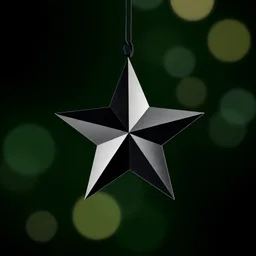 Create small dark silver star and dark green background