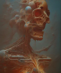 neural network. oil on canvas, beksinski