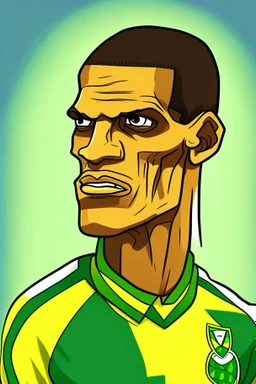 Rivaldo Brazilian football player cartoon 2d