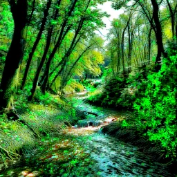 Missouri Ozarks Stream and Trees