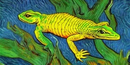 lizard painted by van gogh