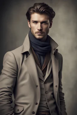 beautiful man, aristocratic rugged clothing