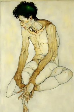 painting of a figure with the life-filled void of an empty existence, egon schiele masterpiece