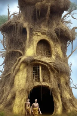 surrealis monochrome A fragmented, surreal sculpture liguid color of photorealistic image 3d,psychedelic art of an castle glossy emerging from dreamlike a crumbling building. The face appears pale with deep cracks and intricate details, evoking a haunting expression. Blackened tree branches intertwine with the gold mengkilat cracks, set against a backdrop of stormy, cloud-filled skies. bauhaus art The overall tone is dark and moody, suggesting themes of decay and transformation.