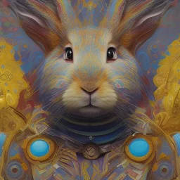 girl rabbit with blue aye, aboriginal, dot painting, indiginous, dot, mud, dream-time, abstract, dots, natural pigment, extremely sharp detail, finely tuned detail, ultra high definition, 8 k, unreal engine 5, ultra sharp focus, art germ and Paul Lewin and Kehinde Wiley