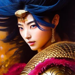 portrait beautiful face 'Mamiya-Fist of the North Star',busty,ancient metal armor balanciaga fashion clothe painting by gaston bussiere, greg rutkowski, yoji shinkawa, yoshitaka amano, tsutomu nihei, donato giancola, tim hildebrandt, oil on canvas, cinematic composition, extreme detail,fit full head inside picture,16k