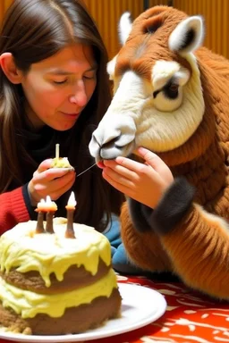 cake eating a lama