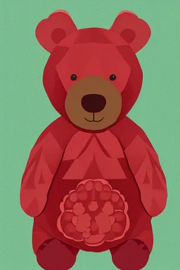 bear made of raspberries